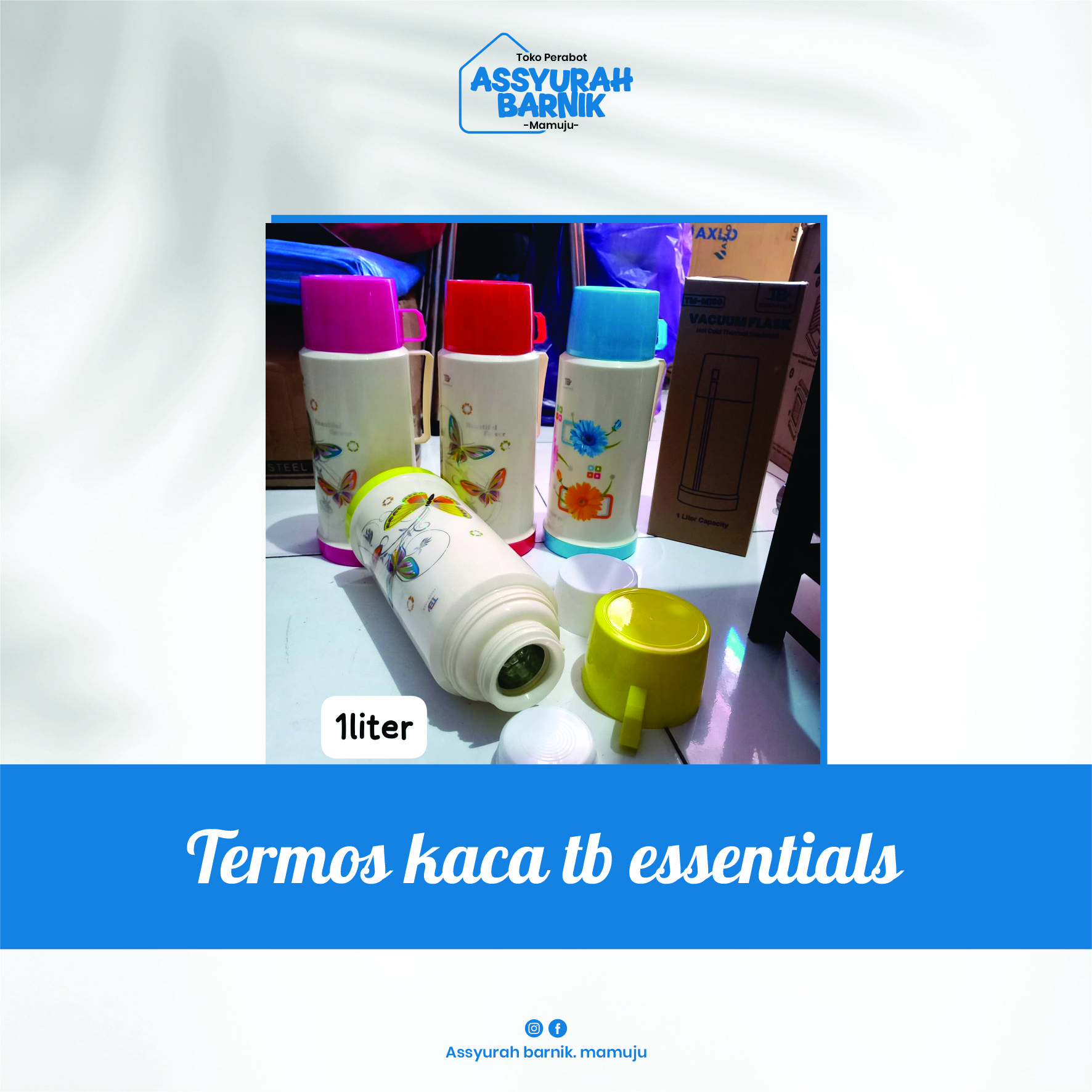 Termos kaca tb essentials kapasitas 1 liter