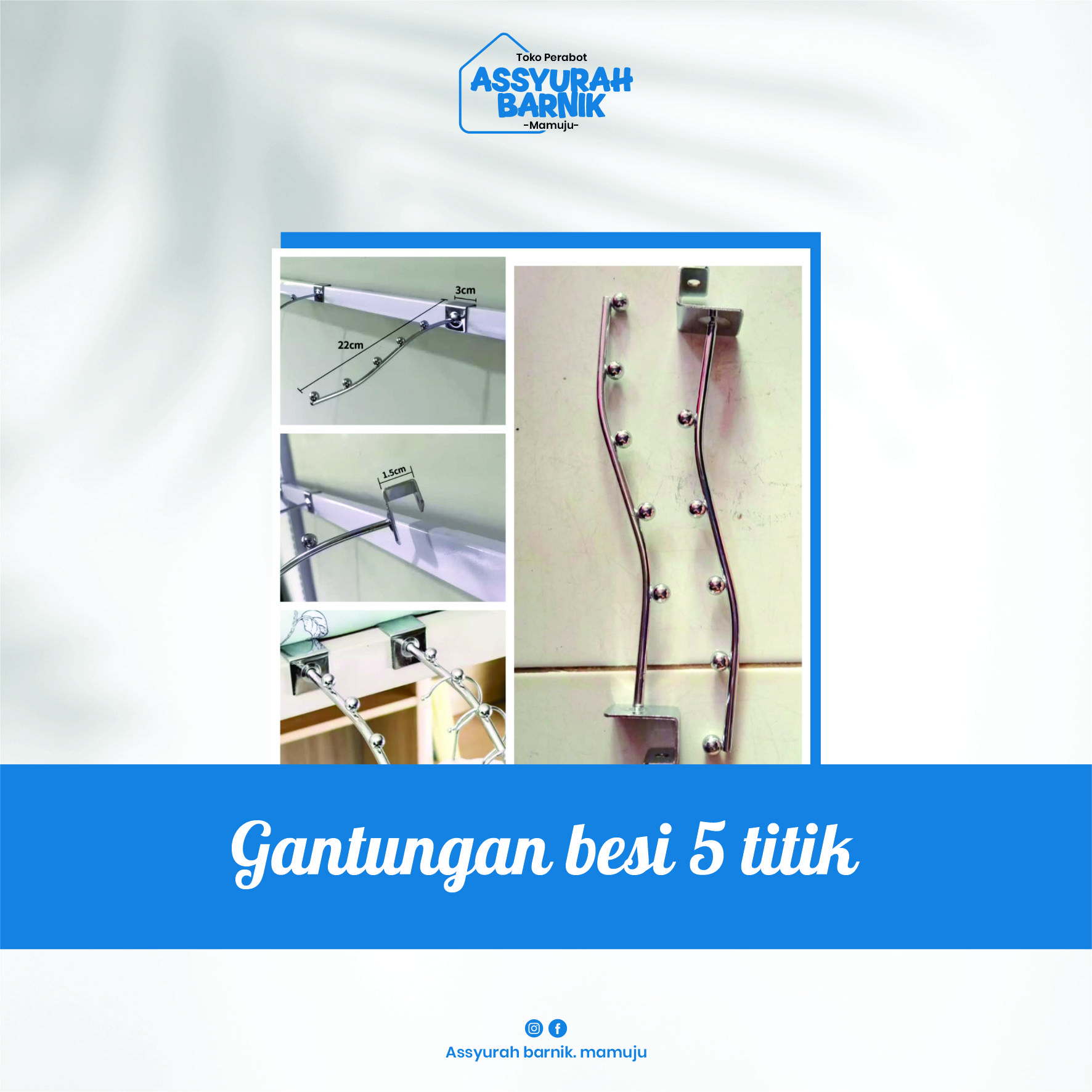 Gantungan besi 5 titik