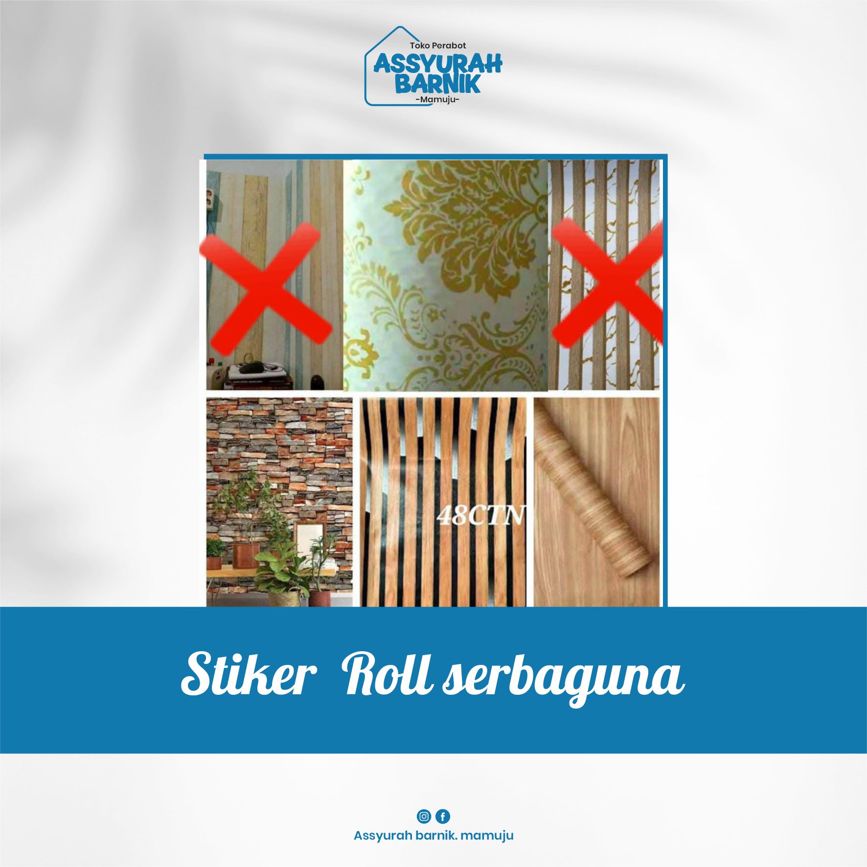 Stiker  Roll serbaguna  ukuran Panjang -+ 8meter &amp; Lebar 45 cm