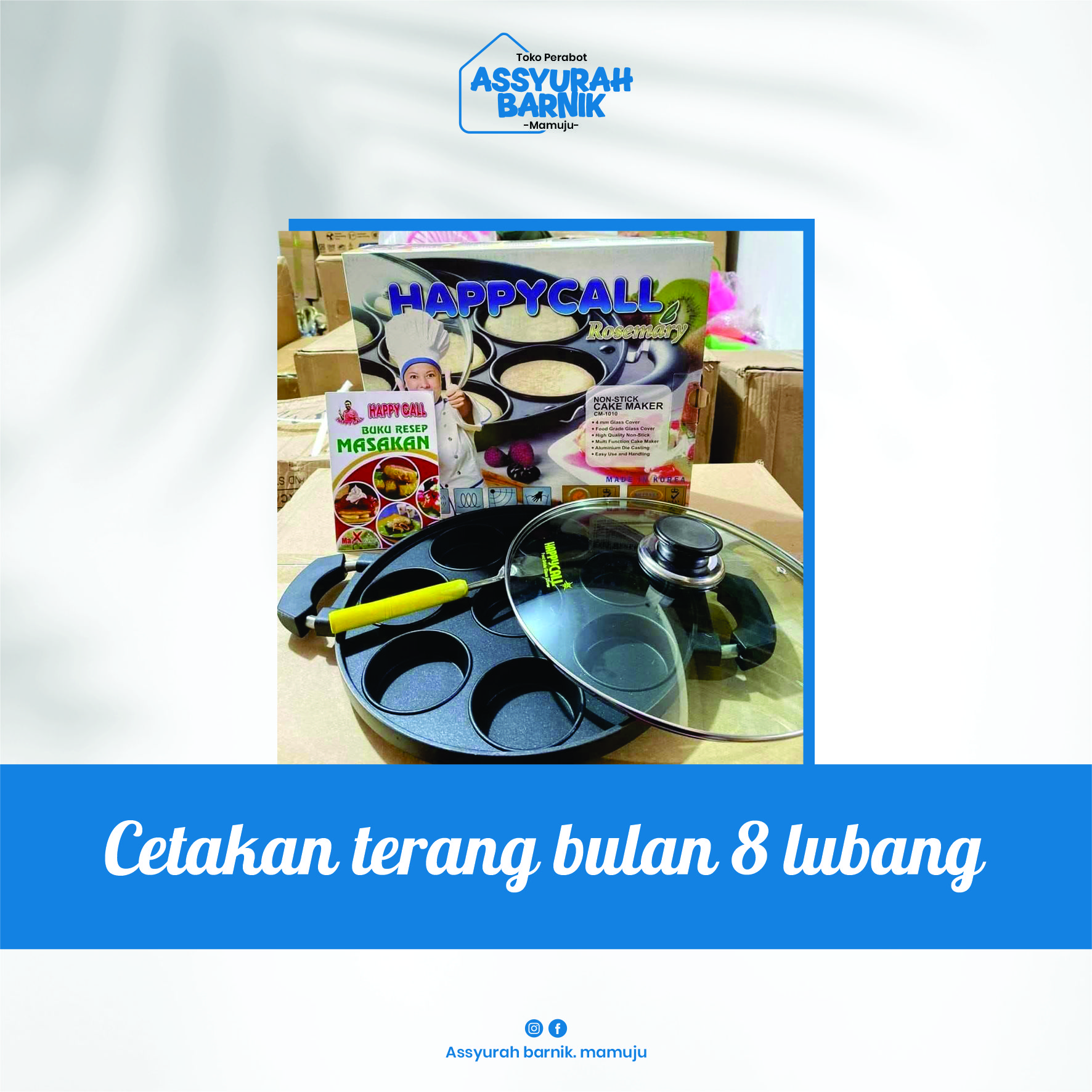 Cetakan terang bulan 8 lubang