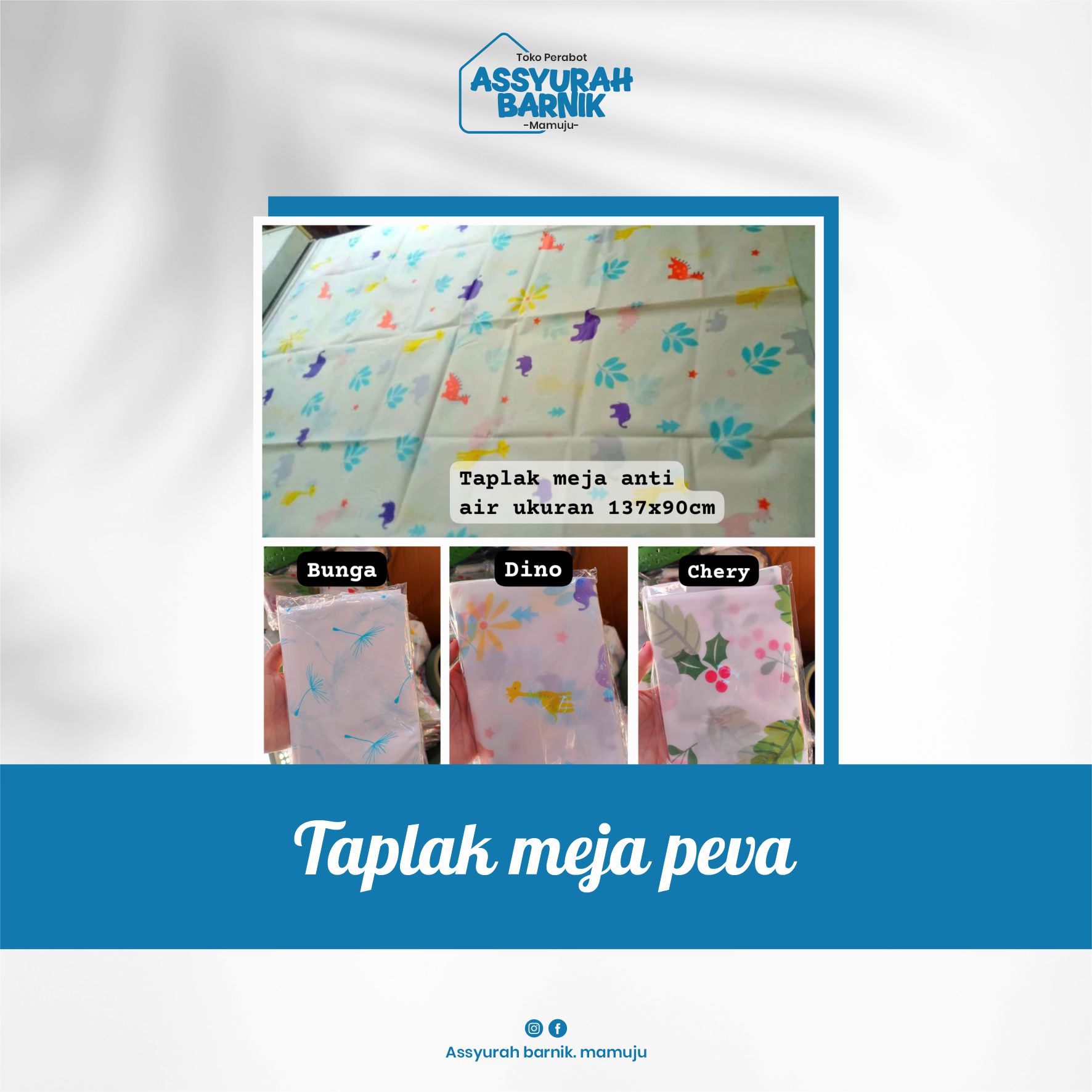 Taplak meja peva sudah waterproof anti air