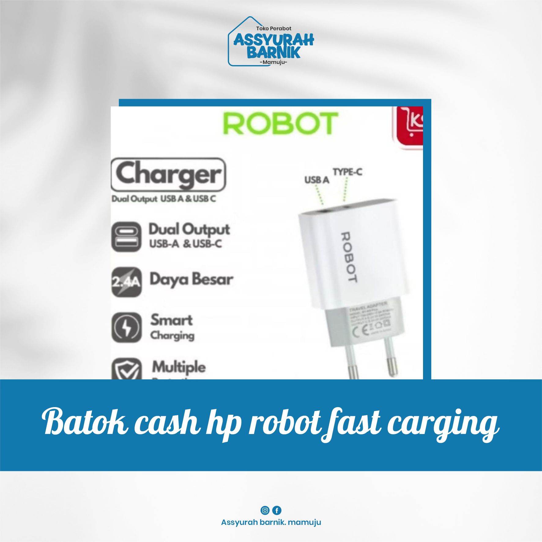 Batok cash hp robot fast carging