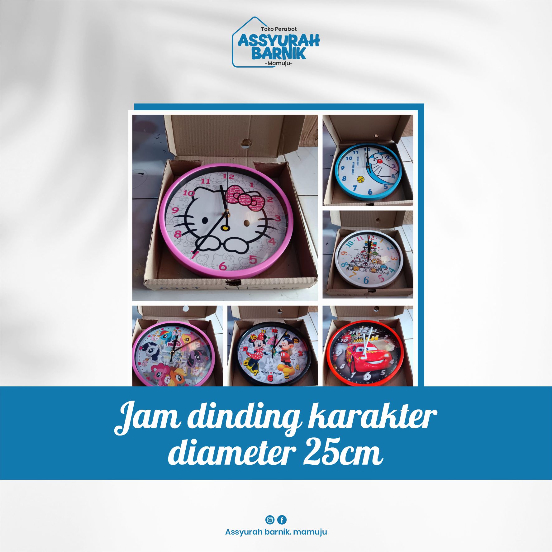 Jam dinding karakter diameter 25cm