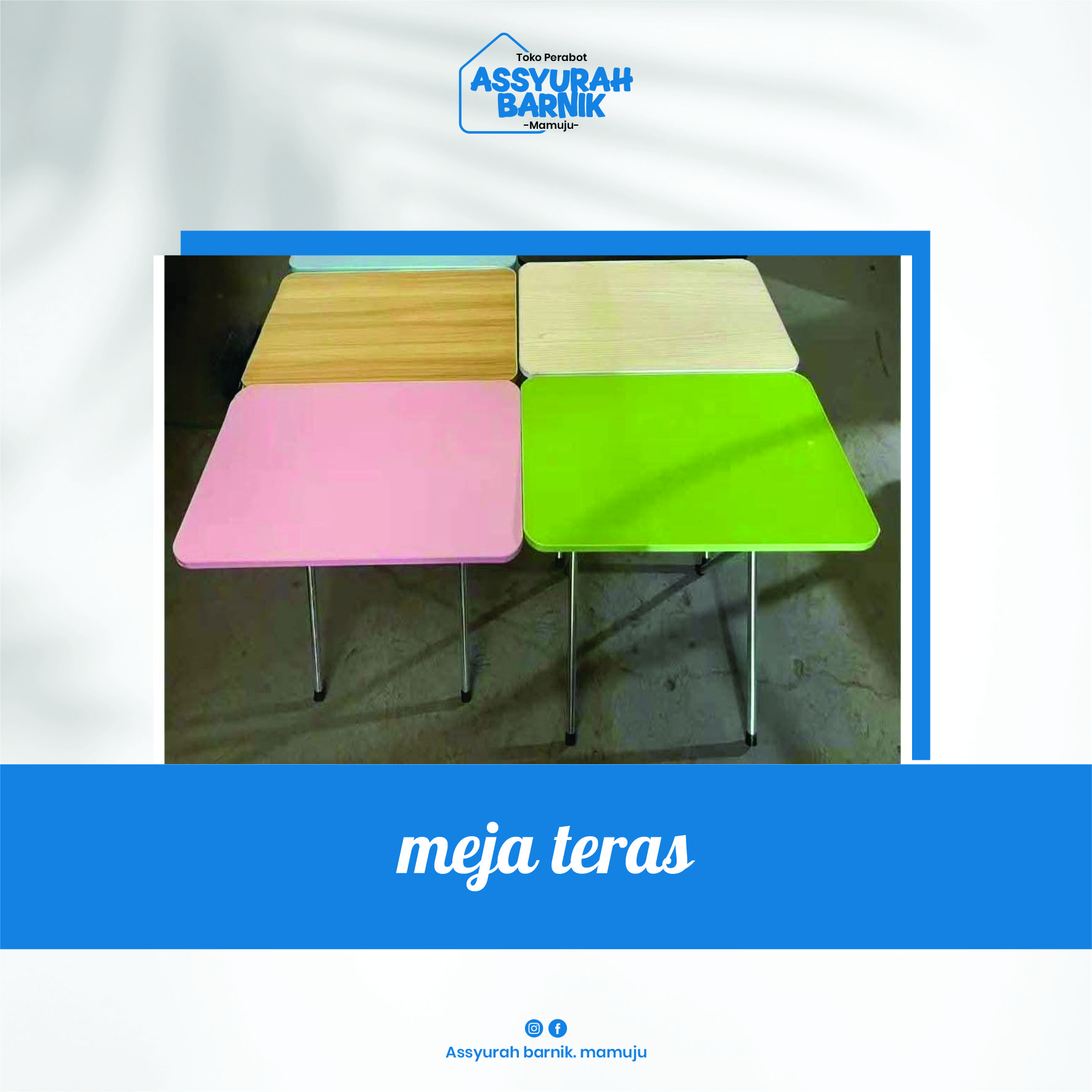 meja teras ukuran 60x40x50cm