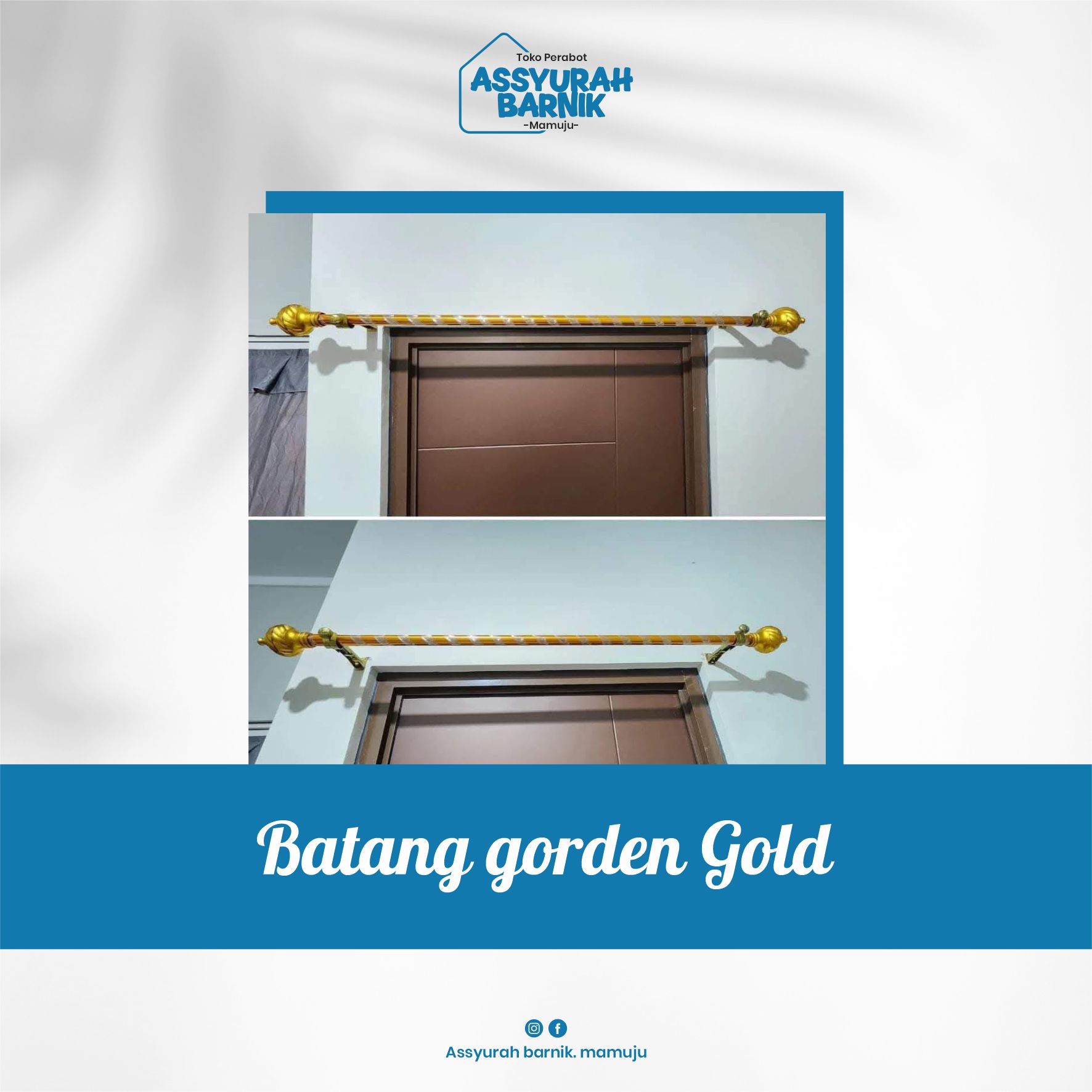 Batang gorden Gold ukuran 1,5 meter