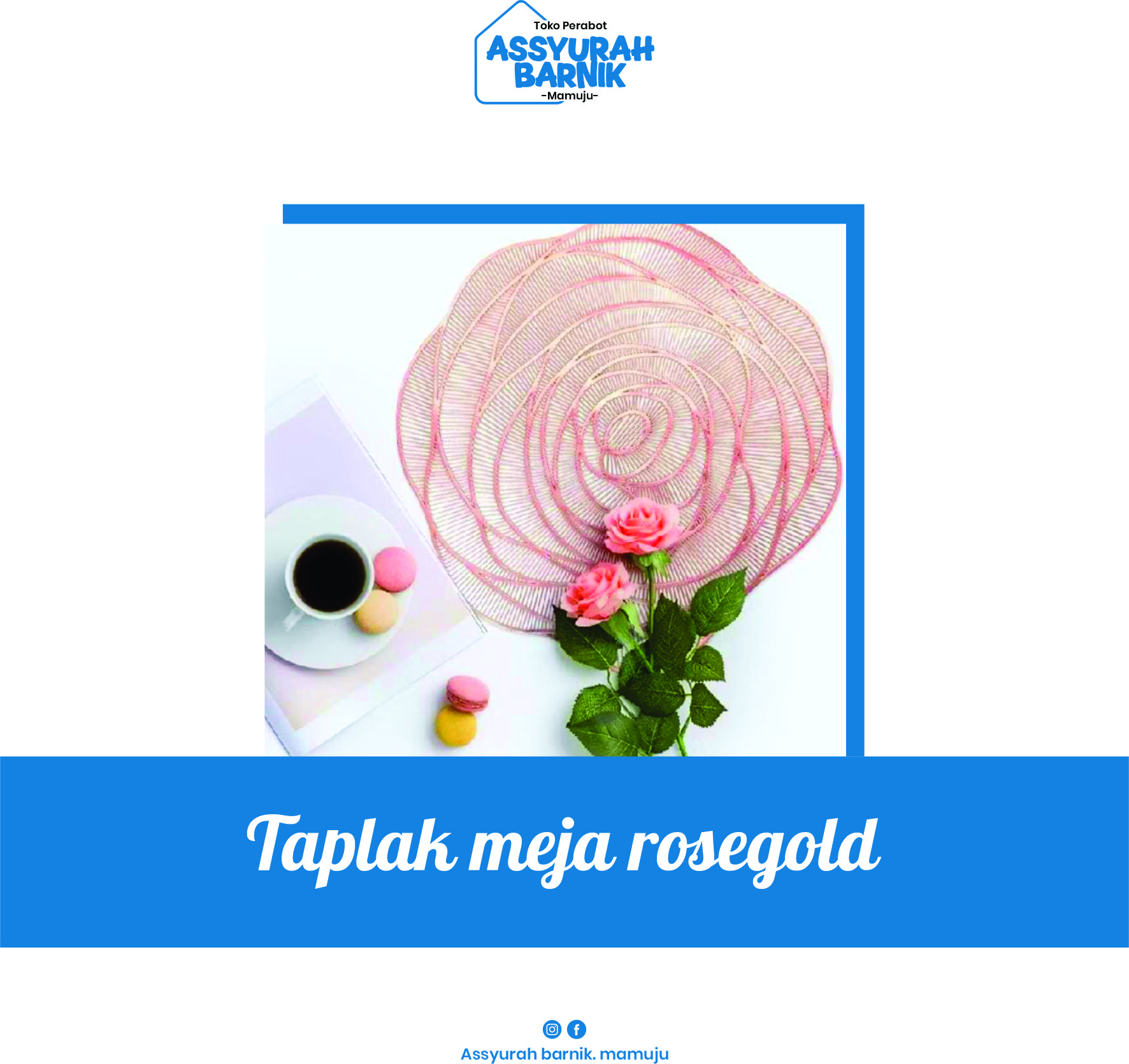 Taplak meja rosegold